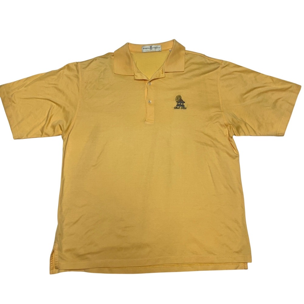 Fairway & Greene XL Yellow Cotton Bali Hai Golf Polo Shirt